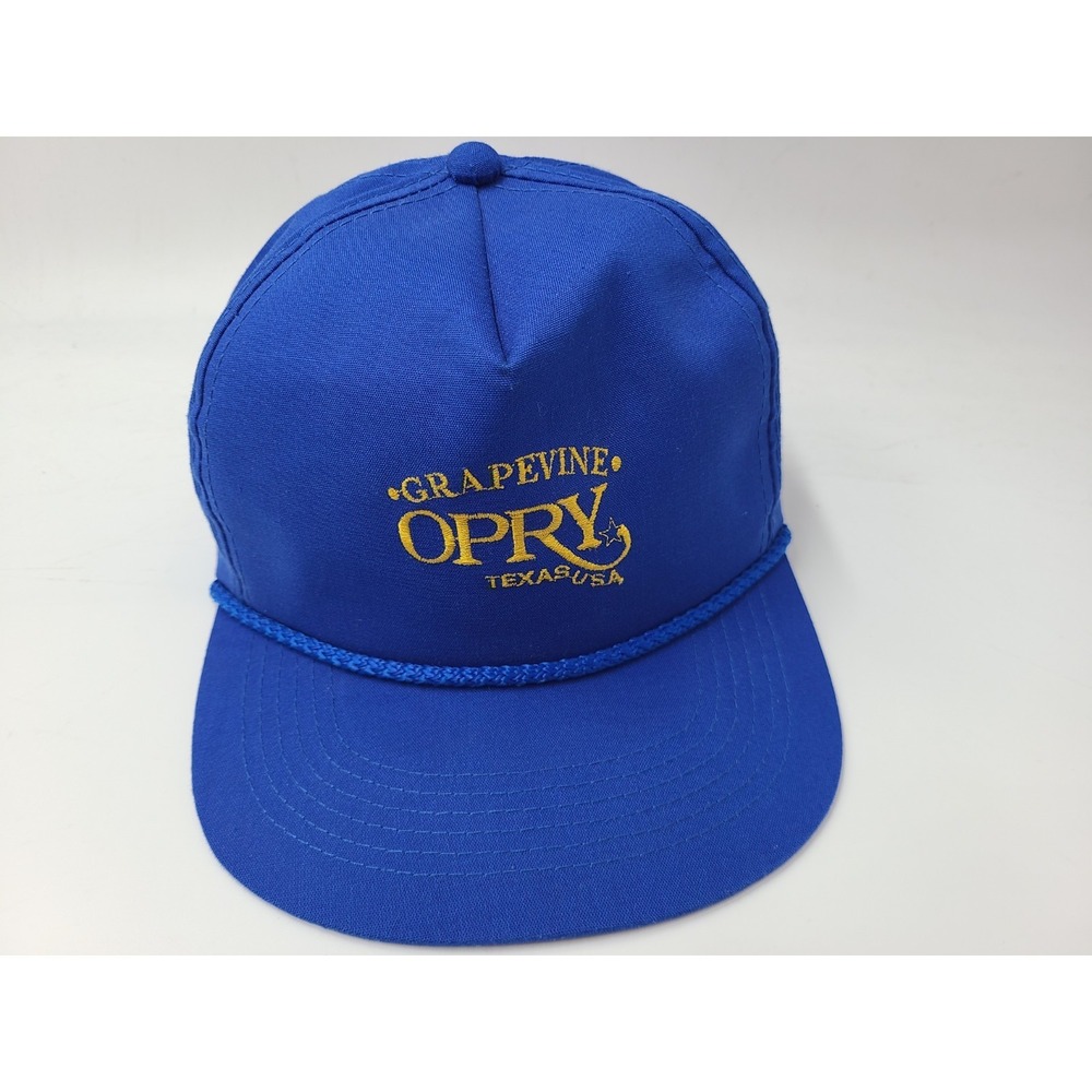 Vintage Grapevine Opry Texas‎ USA Outdoor Cap YoungAn Rope Snapback Hat Men Blue